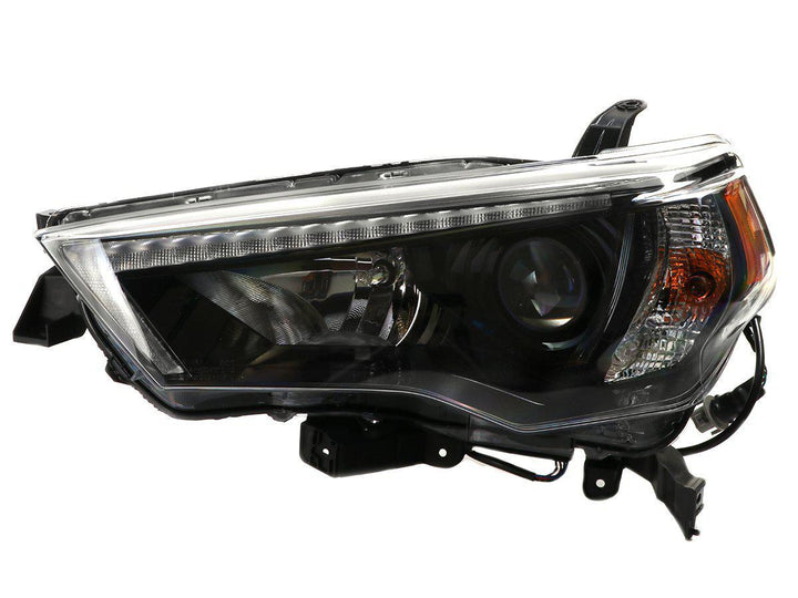 2014 - 2020 Toyota 4Runner White LED DRL Eyelid Light Bar Black Housing 2021 TRD Pro Style BuiltIn LED Low Beam Projector Headlight