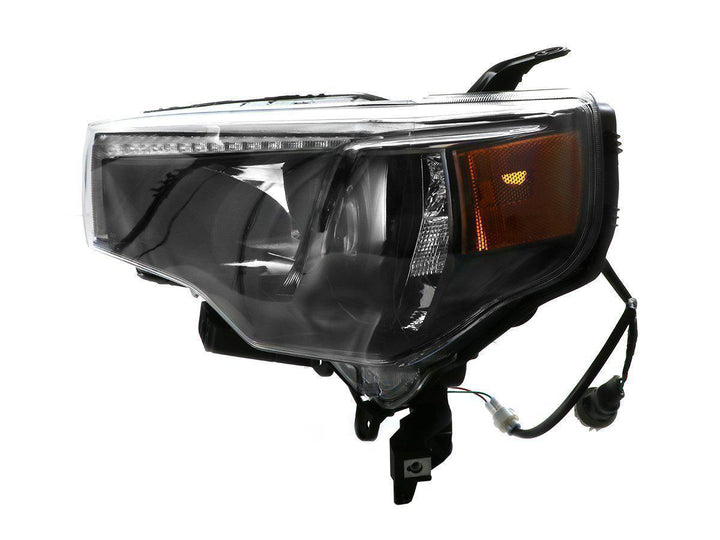2014 - 2020 Toyota 4Runner White LED DRL Eyelid Light Bar Black Housing 2021 TRD Pro Style BuiltIn LED Low Beam Projector Headlight