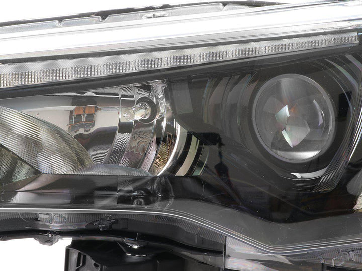 2014 - 2020 Toyota 4Runner White LED DRL Eyelid Light Bar Black Housing 2021 TRD Pro Style BuiltIn LED Low Beam Projector Headlight