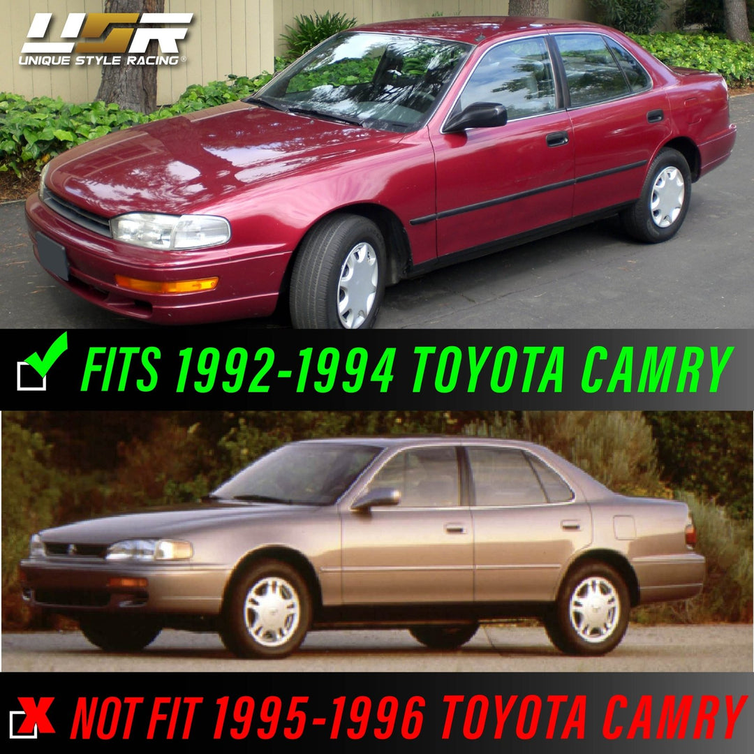 1992 - 1994 Toyota Camry JDM Style Black Headlight + Matching Clear Corner Lights