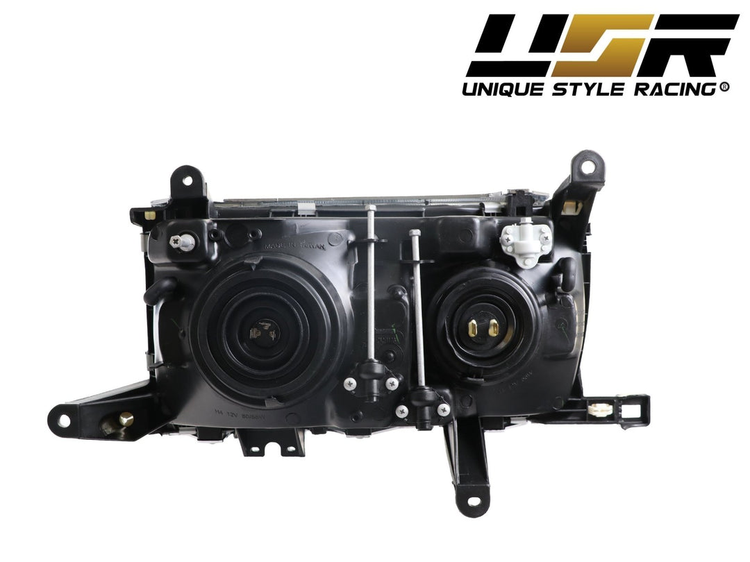 1991 - 1997 Toyota Land Cruiser FJ80 Euro Style Crystal Glass Lens Headlights w/ Optional US Spec Plug & Play Adapters