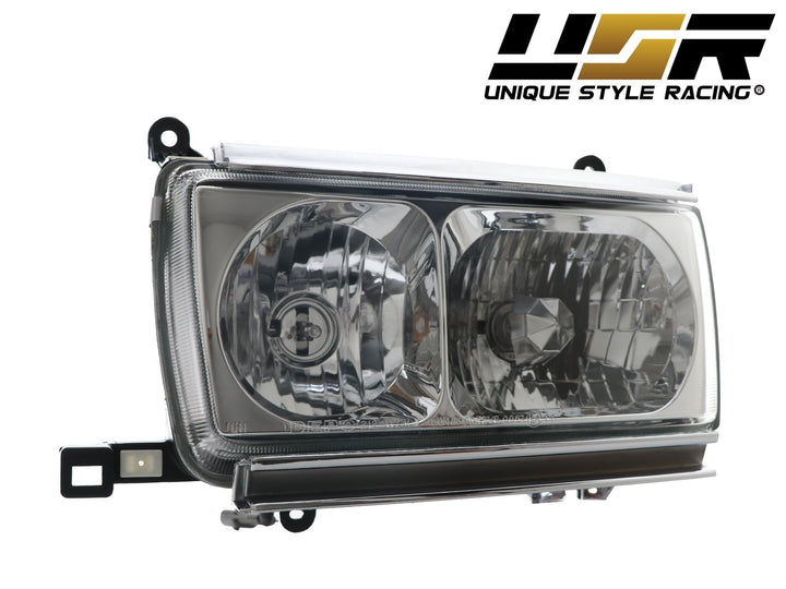 1991 - 1997 Toyota Land Cruiser FJ80 Euro Style Crystal Glass Lens Headlights w/ Optional US Spec Plug & Play Adapters