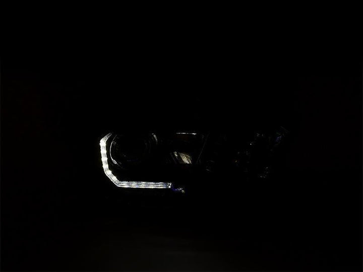 2016 - 2021 Toyota Tacoma LED DRL TRD Pro Style Black Projector Headlights For With or Without factory LED DRL models