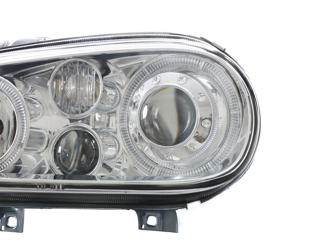 1992 - 2005 VW Golf / GTi Mk. 4 Projector Glass Lens Angel Halo Headlight With Optional Xenon HID