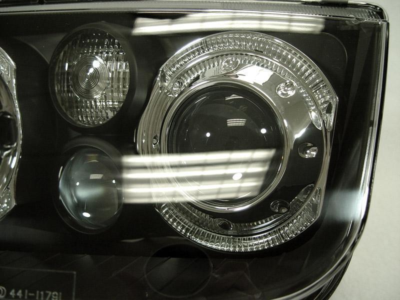 1992 - 2004 VW Jetta / BORA Mk. 4 Black Housing Projector Angel Eyes Halo Headlight