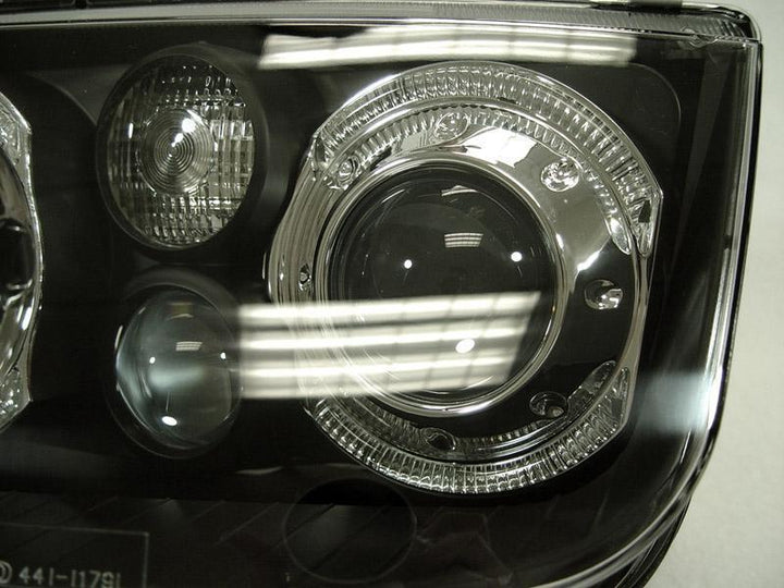 1992 - 2004 VW Jetta / BORA Mk. 4 Black Housing Projector Angel Eyes Halo Headlight