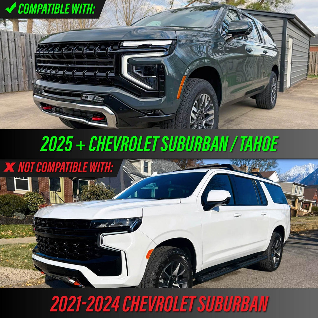 2025+ Chevrolet Chevy Suburban, Tahoe & GMC Yukon & Escalade Front Smoke Lens White Sequential LED Switchback Side Markers