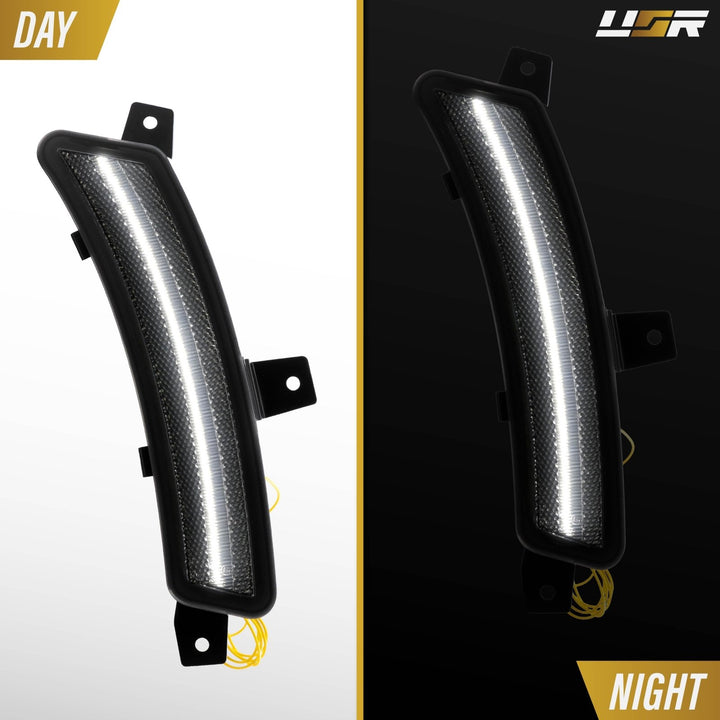 2025+ Chevrolet Chevy Suburban, Tahoe & GMC Yukon & Escalade Front Smoke Lens White Sequential LED Switchback Side Markers