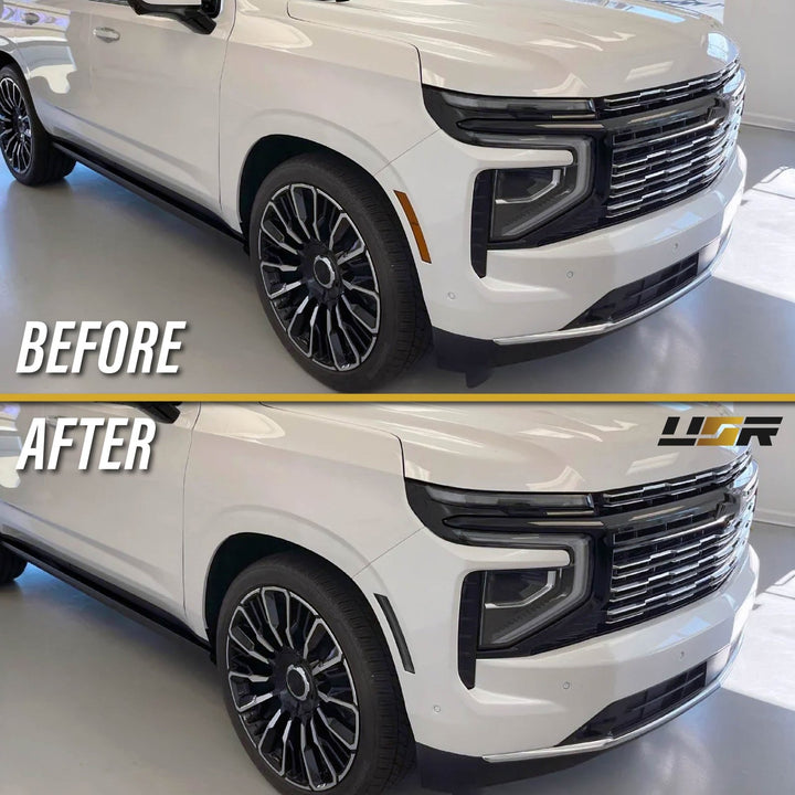 2025+ Chevrolet Chevy Suburban, Tahoe & GMC Yukon & Escalade Front Smoke Lens White Sequential LED Switchback Side Markers