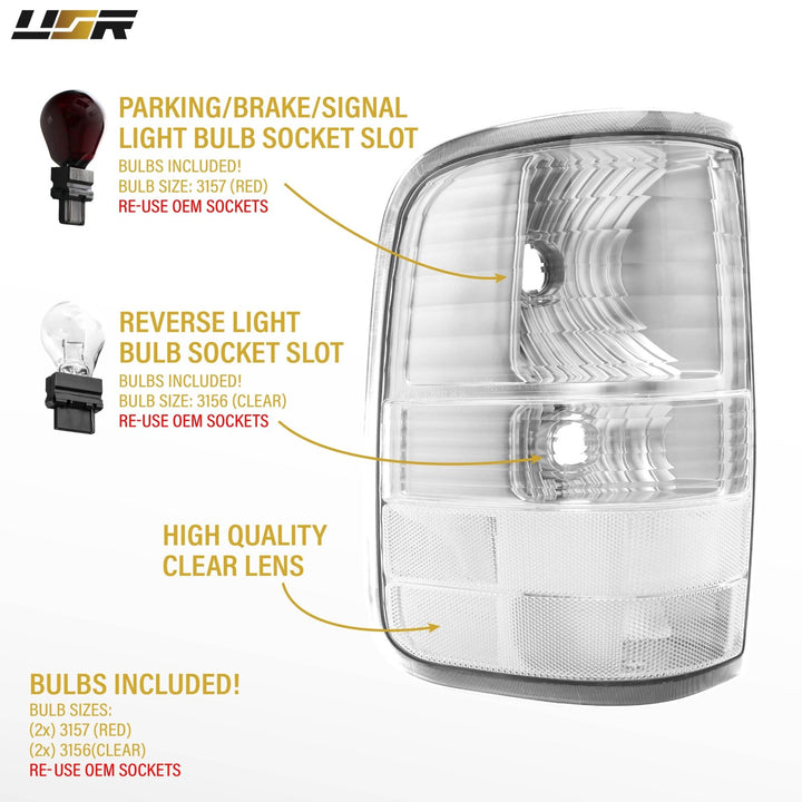 OPEN BOX 2004 - 2008 Ford F - 150 / F150 Euro Style All Clear Lens Tail Lights