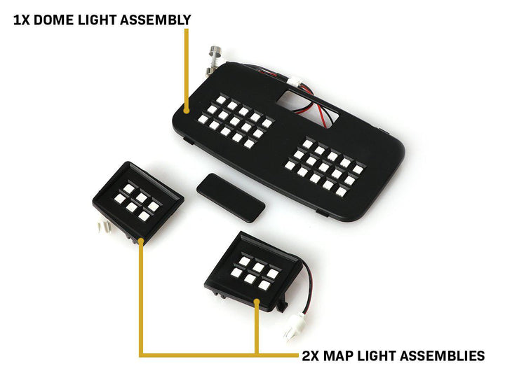 2016 - 2023 Toyota Tacoma LED Interior Light Set Center Dome Light, Front Map Light