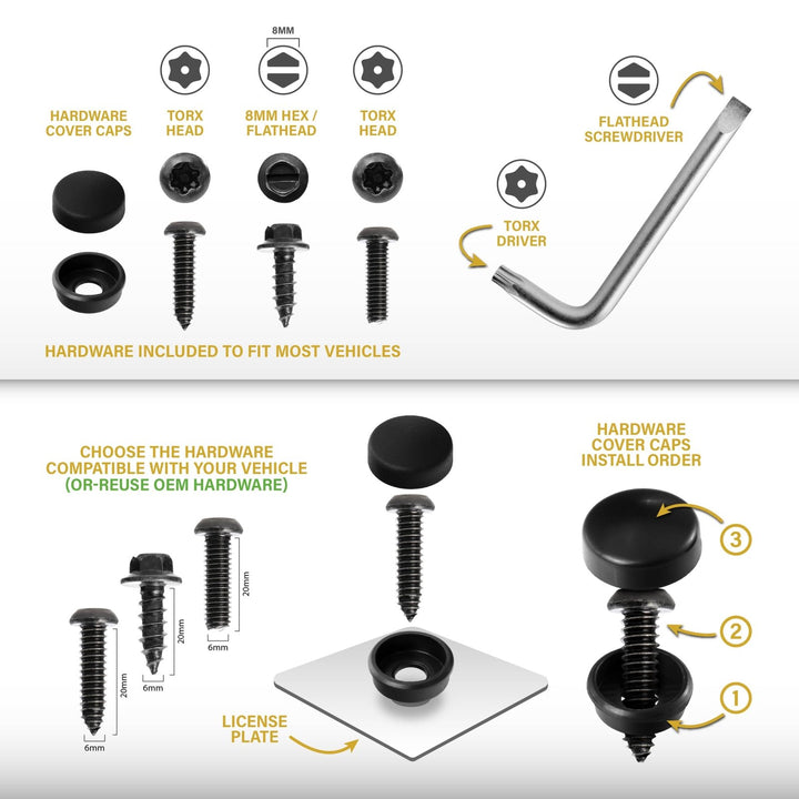 1984 - 2025 Toyota 4Runner SUV Stealth Black Powder Coat License Plate Frame with 3D Raised Letters

#style_alloy-silver