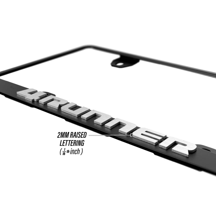 1984 - 2025 Toyota 4Runner SUV Stealth Black Powder Coat License Plate Frame with 3D Raised Letters

#style_alloy-silver