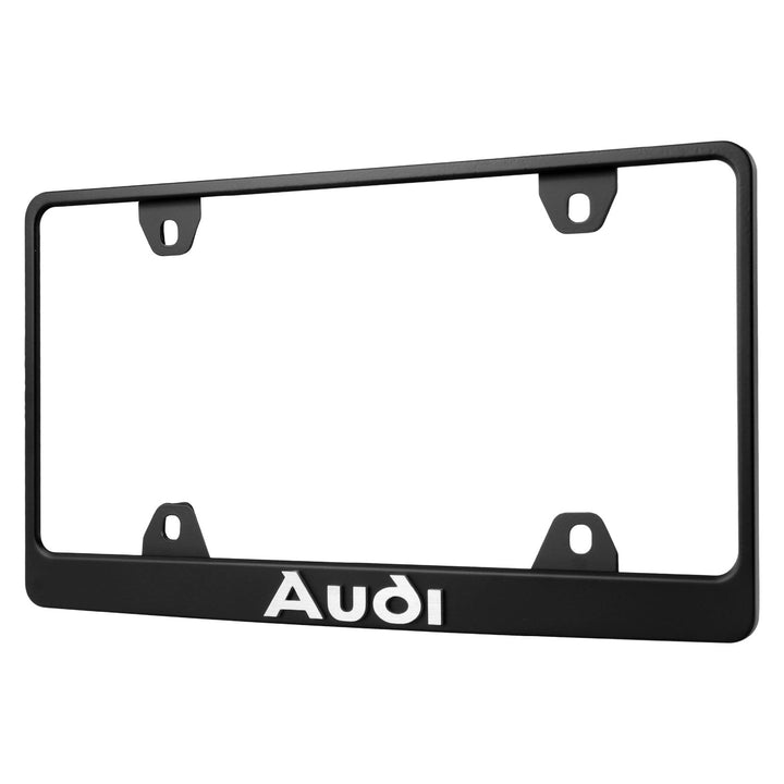 Audi Stealth Matte Black Powder Coat License Plate Frame with 3D Raised Black or Silver Letters

#style_alloy-silver