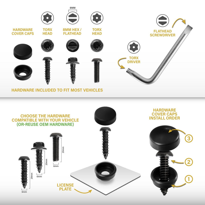 Audi Stealth Matte Black Powder Coat License Plate Frame with 3D Raised Black or Silver Letters

#style_alloy-silver