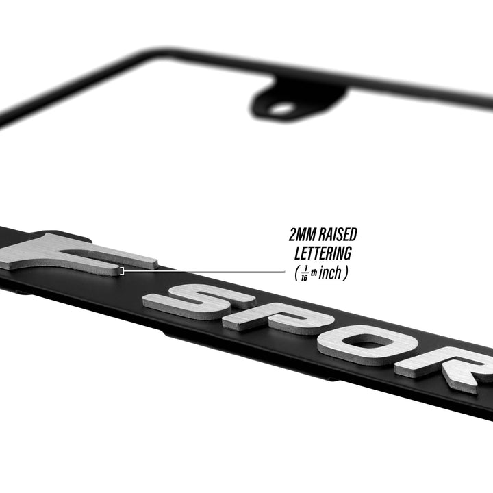 Lexus F - Sport Stealth Matte Black Powder Coat License Plate Frame with 3D Raised Black or Silver Letters

#style_alloy-silver