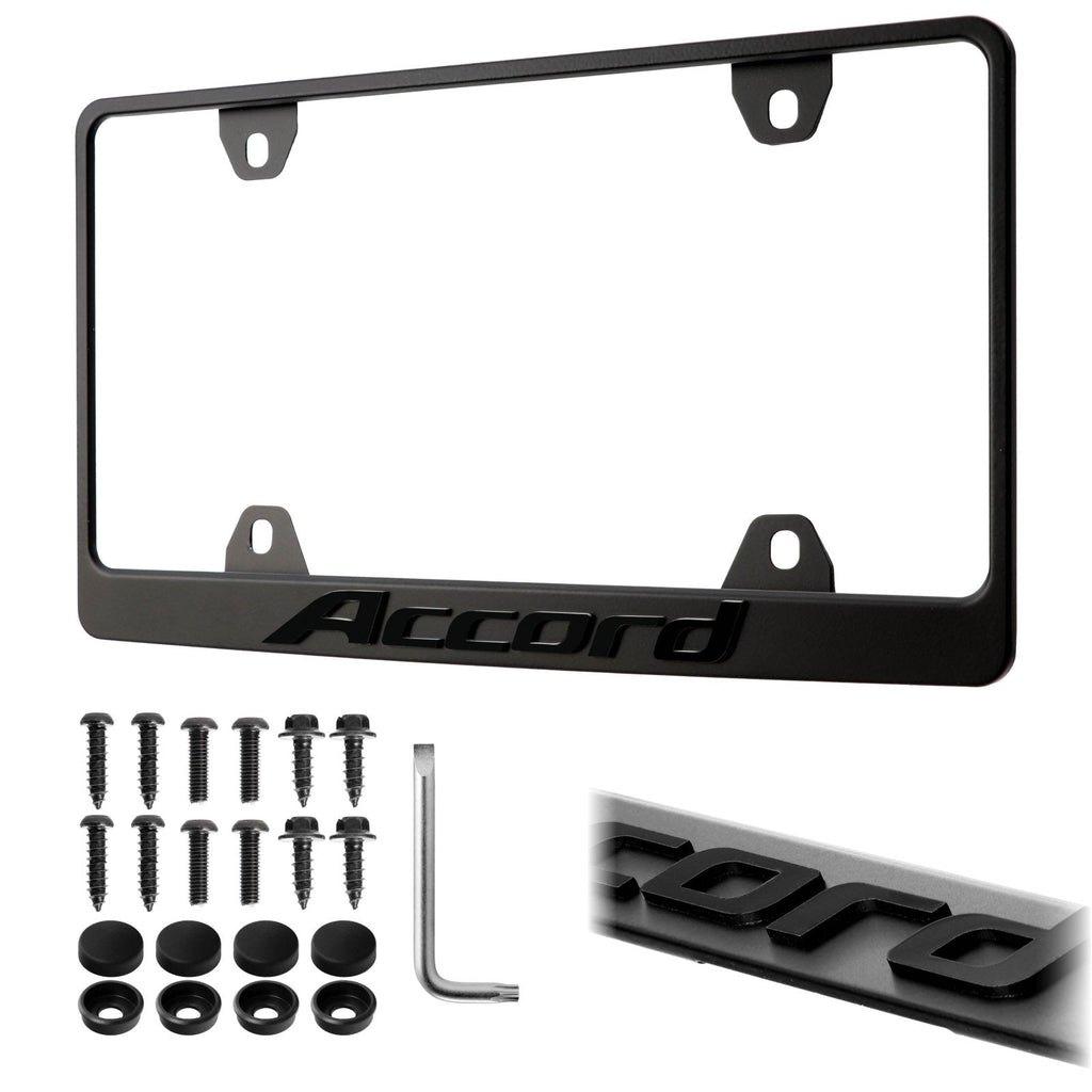 Honda Accord License Plate Frames | Stainless Steel & Clear Honda Accord License Plate Frames | Stainless Steel & Clear