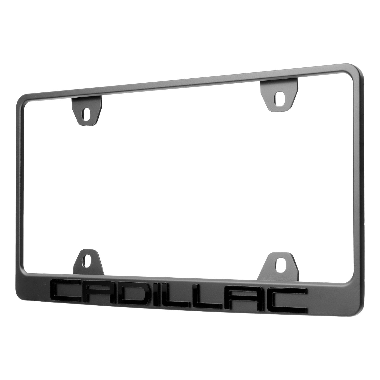 Cadillac Stealth Black Powder Coat License Plate Frame with 3D