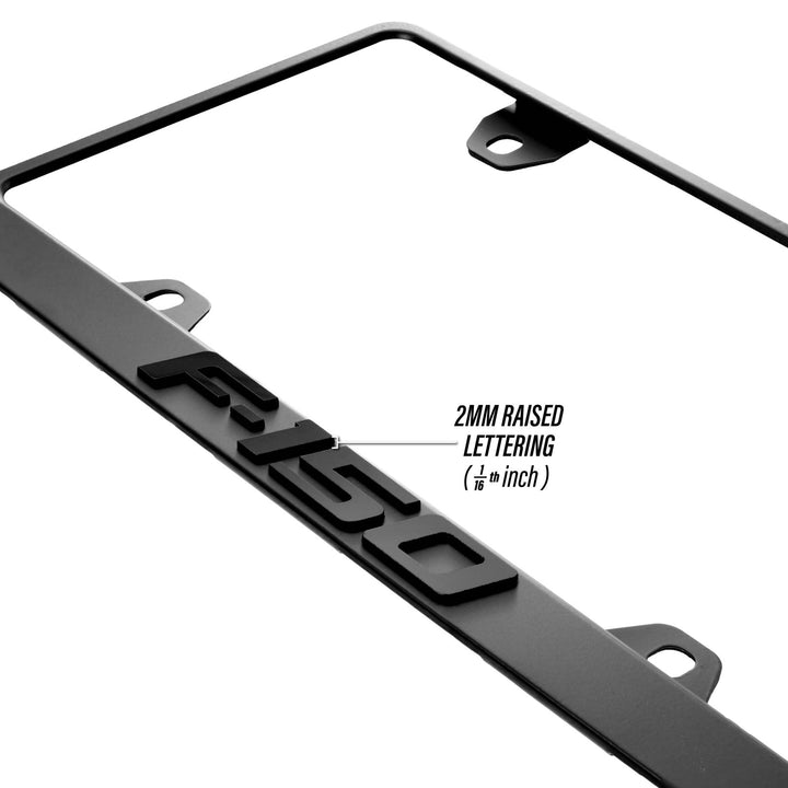 Ford F - 150 Stealth Black Powder Coat License Plate Frame with 3D Raised Letters