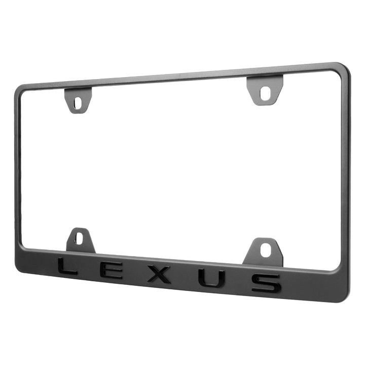 Lexus Stealth Matte Black Powder Coat License Plate Frame with 3D Raised Black or Silver Letters

#style_matte-black
