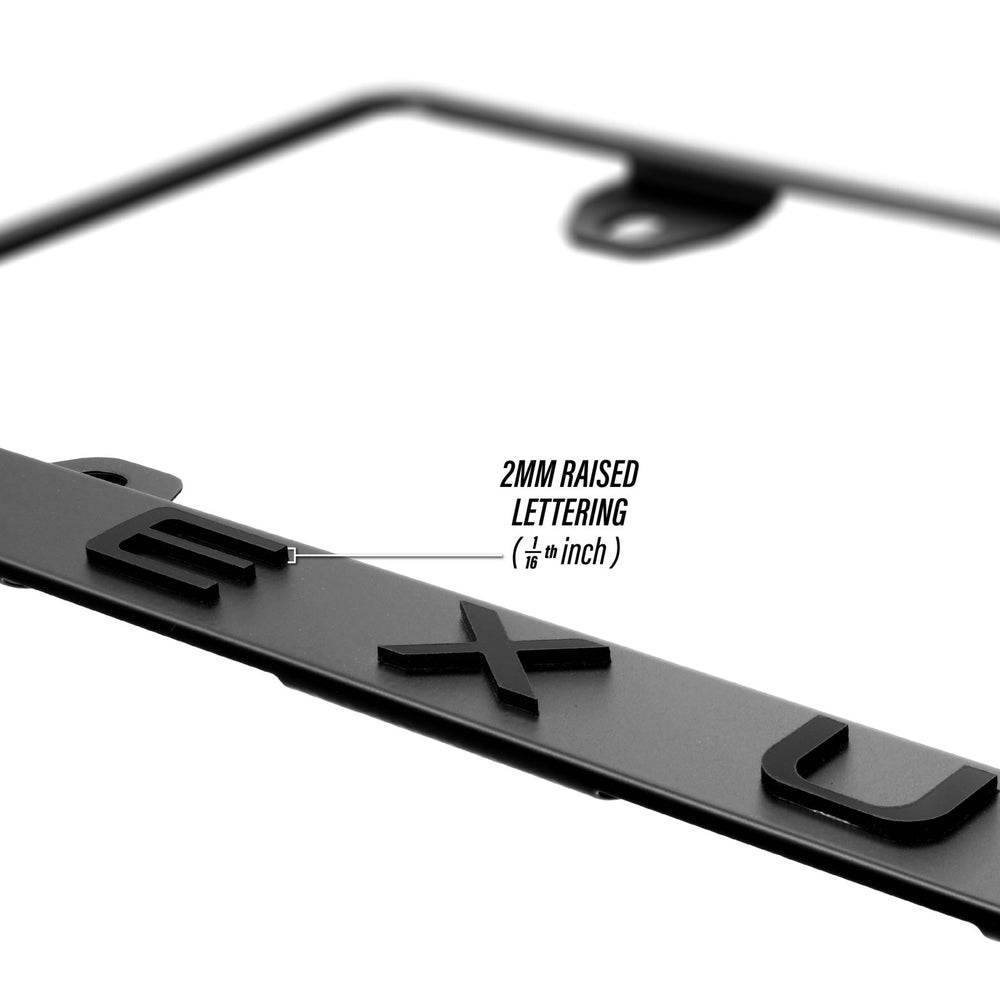 Lexus Stealth Matte Black Powder Coat License Plate Frame with 3D Raised Black or Silver Letters

#style_matte-black