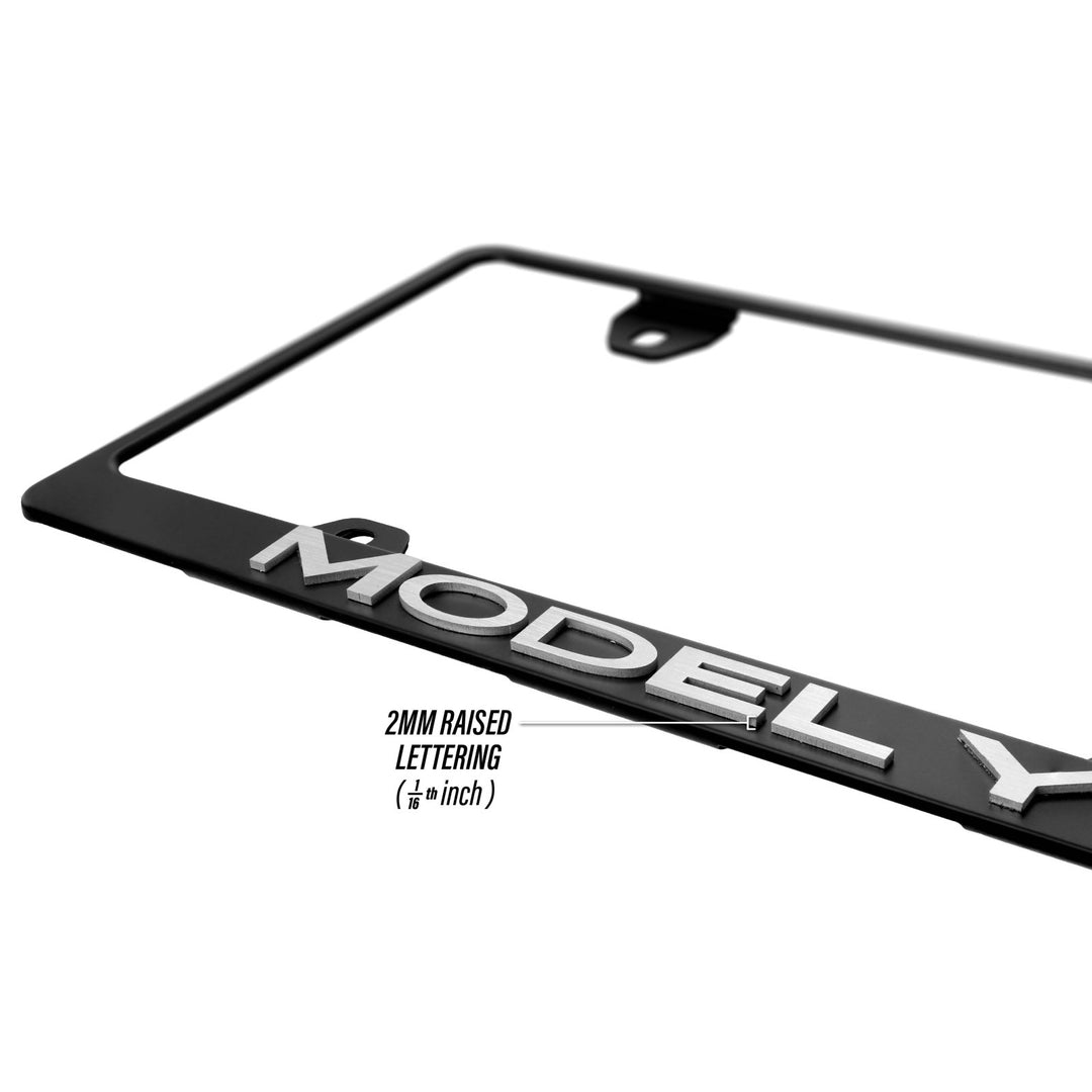 Tesla Models Stealth Black Powder Coat License Plate Frame with 3D Raised Letters

#vehicle-model_model-y-silver