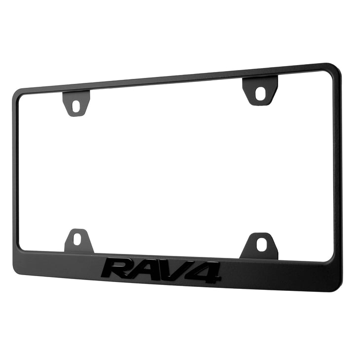 Toyota RAV4 Stealth Black Powder Coat License Plate Frame with 3D Raised Letters