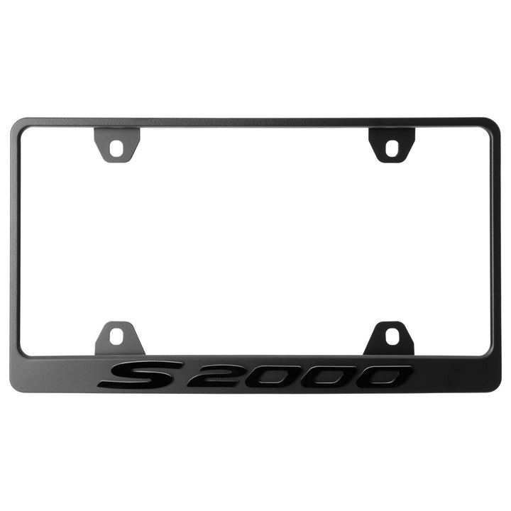Honda S2000 Stealth Black Powder Coat License Plate Frame with 3D Raised Letters