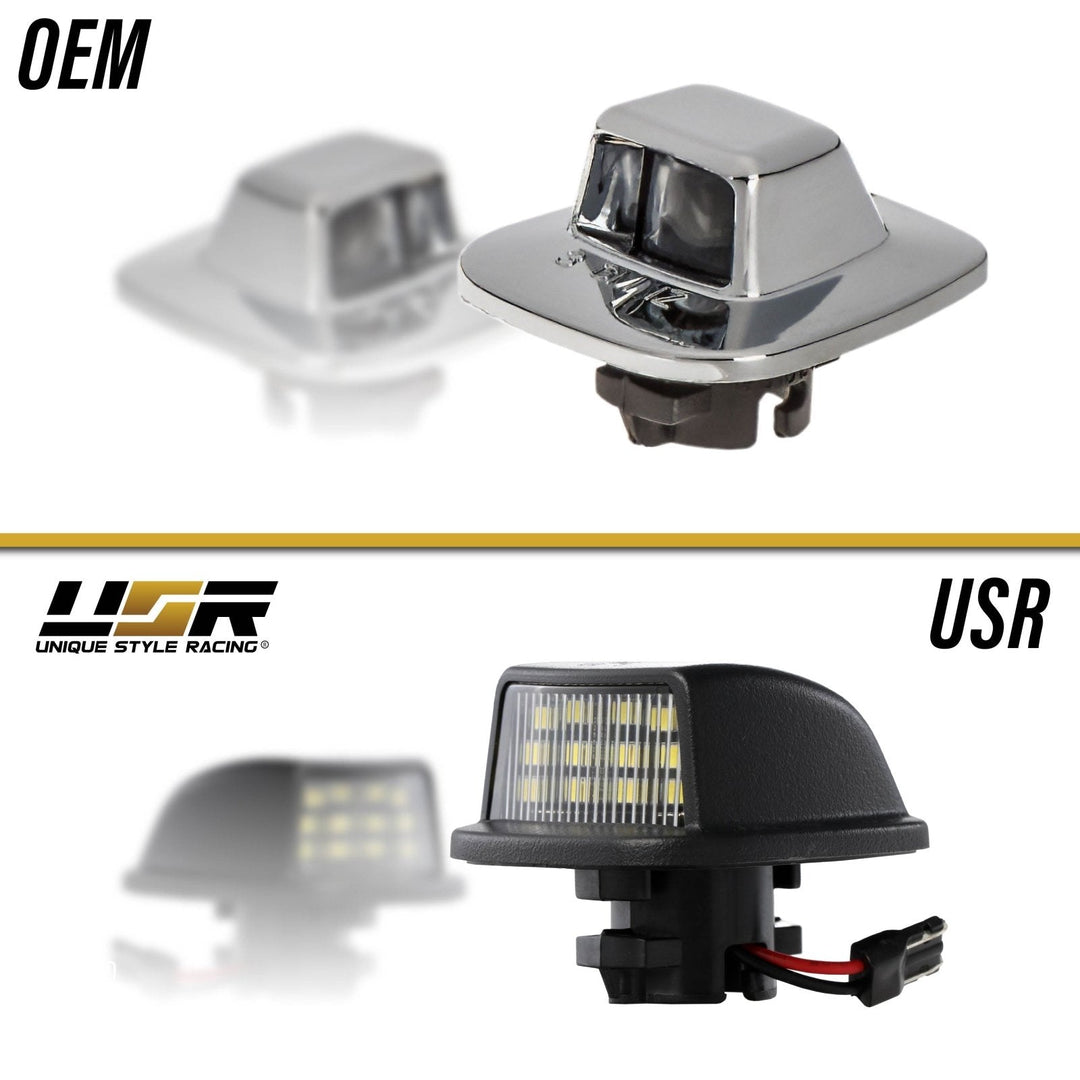 Rear License Plate Light For 1988-2000 Chevy GMC C/K Pickup – Black, LED White Bulb