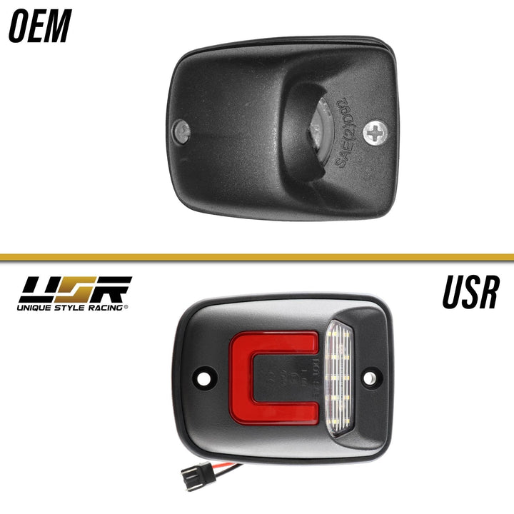 1999 - 2013 Chevy Silverado Pickup White / Red U Shape LED License Plate Lights