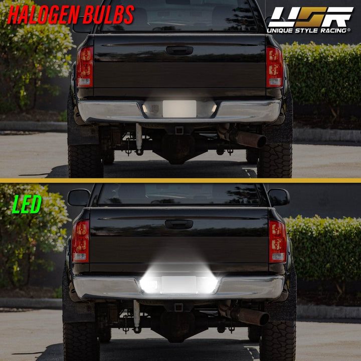 2002 - 2022 Dodge Ram Pickup Truck White LED Smoke Lens License Plate Lights