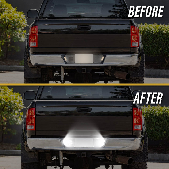 2002 - 2022 Dodge Ram Pickup Truck White LED Smoke Lens License Plate Lights