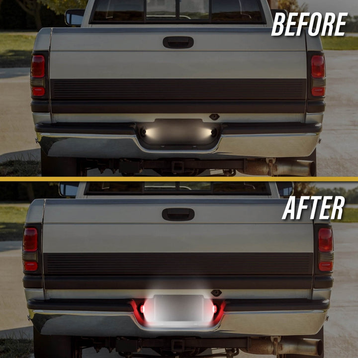 1994 - 2002 Dodge Ram Pickup Truck Red / White LED License Plate Lights