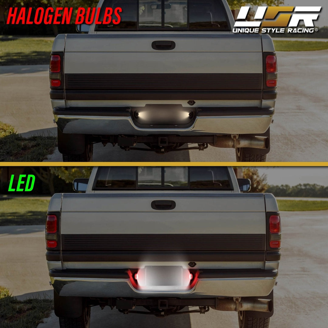 1994 - 2002 Dodge Ram Pickup Truck Red / White LED License Plate Lights