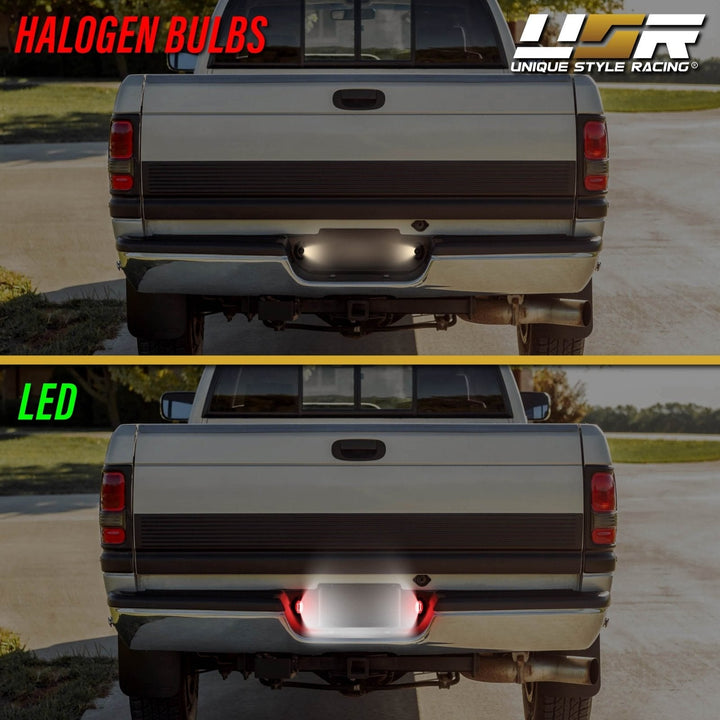 1994 - 2002 Dodge Ram Pickup Truck Red / White LED License Plate Lights