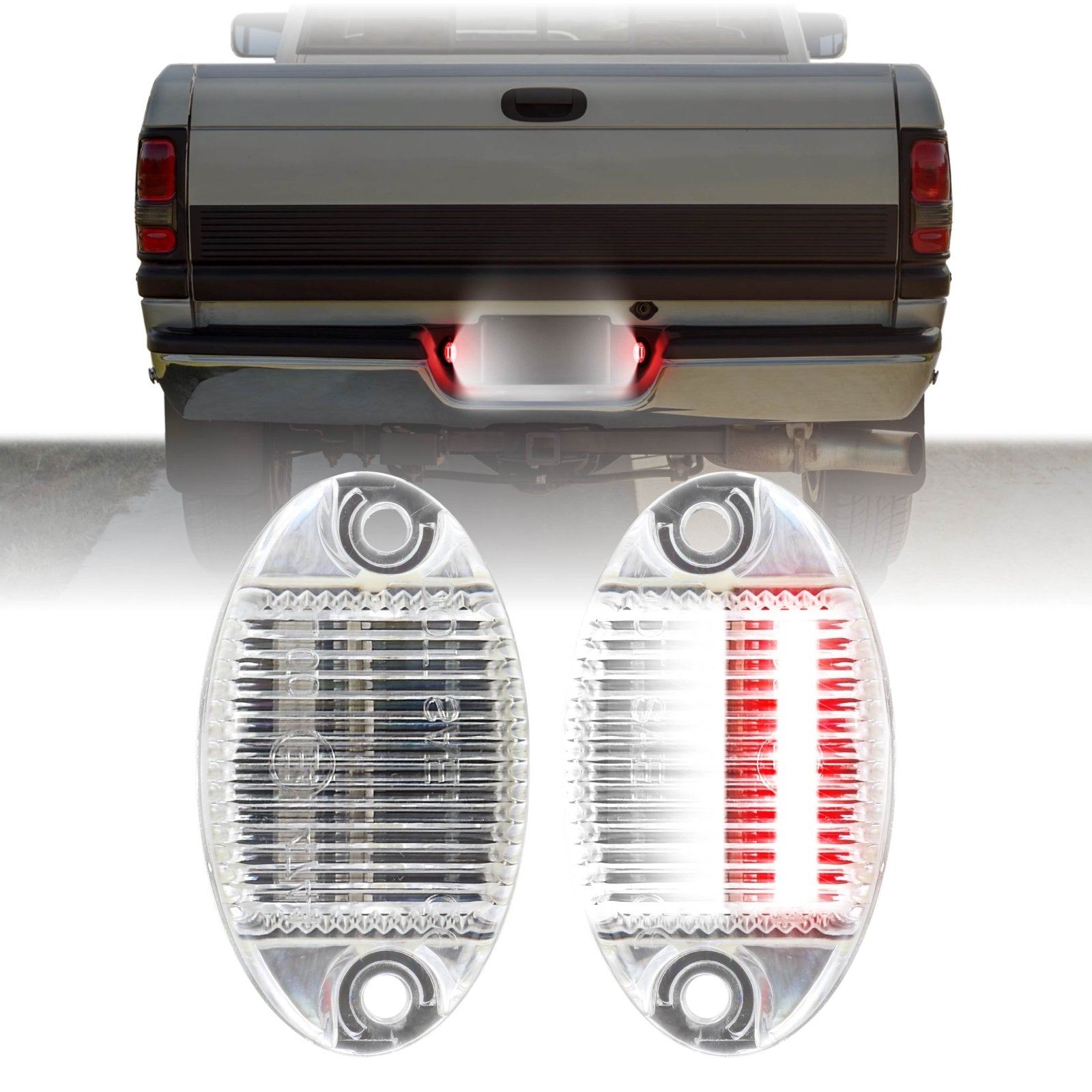 1994-2002 Dodge Ram Pickup Truck Red / White LED License Plate