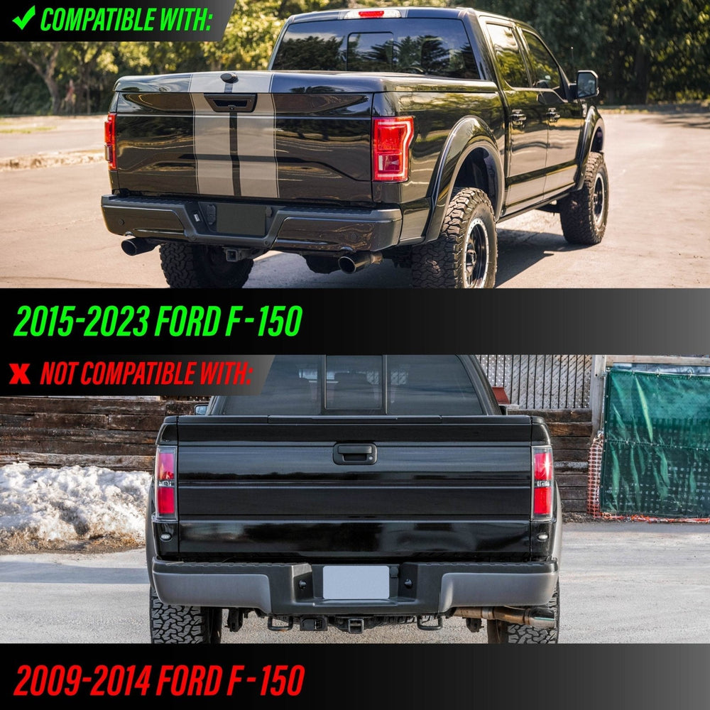 2015 - 2022 Ford F150 Pickup Truck White LED Smoke Lens License Plate Lights