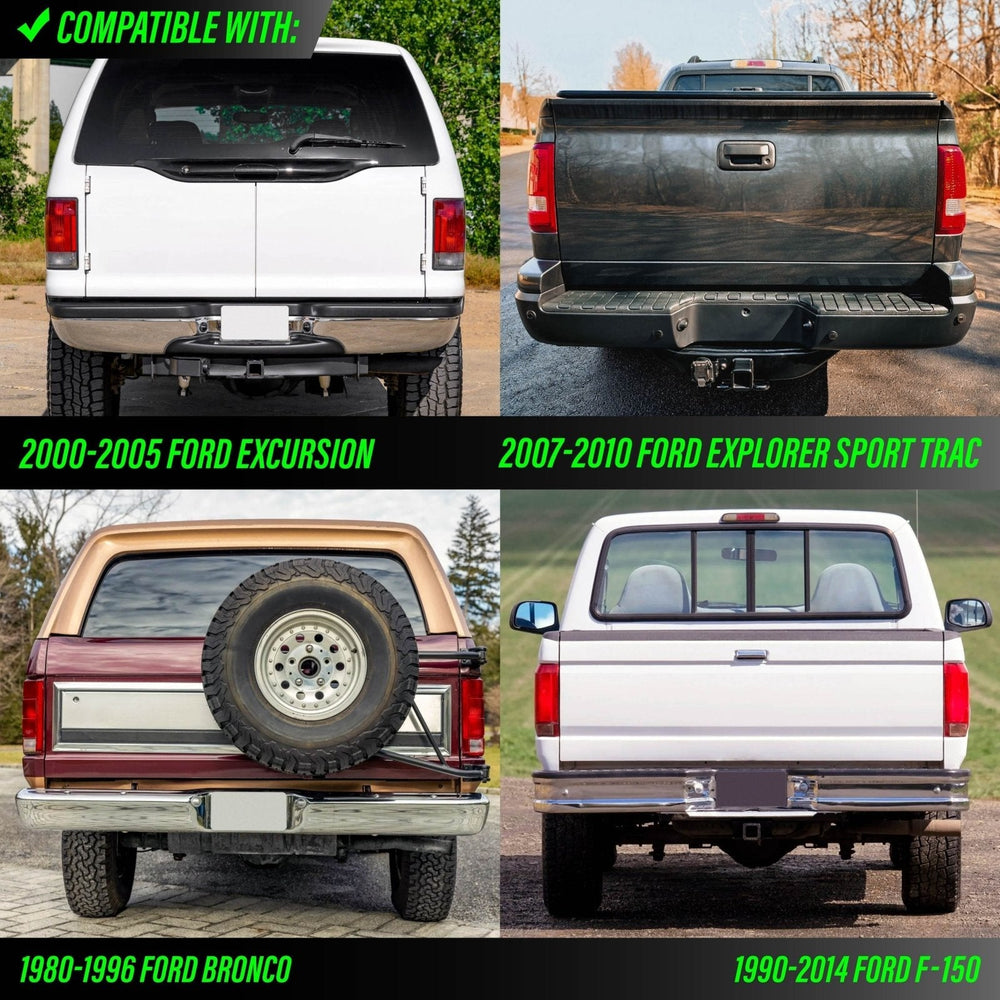 1990 - 2014 Ford F150 Pickup Truck Red U Shape + White LED License Plate Lights