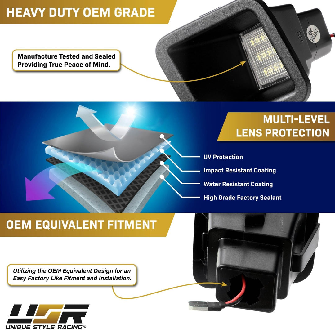 2017 - 2025 Ford F - 250, F - 350 Super Duty Pickup Truck White LED License Plate Lights