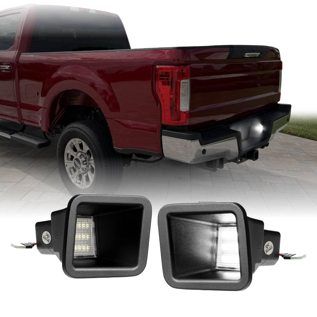 2017 - 2025 Ford F - 250 , F - 350 Super Duty Pickup Truck White LED License Plate Lights