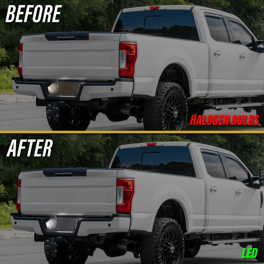 2017 - 2025 Ford F - 250, F - 350 Super Duty Pickup Truck White LED License Plate Lights