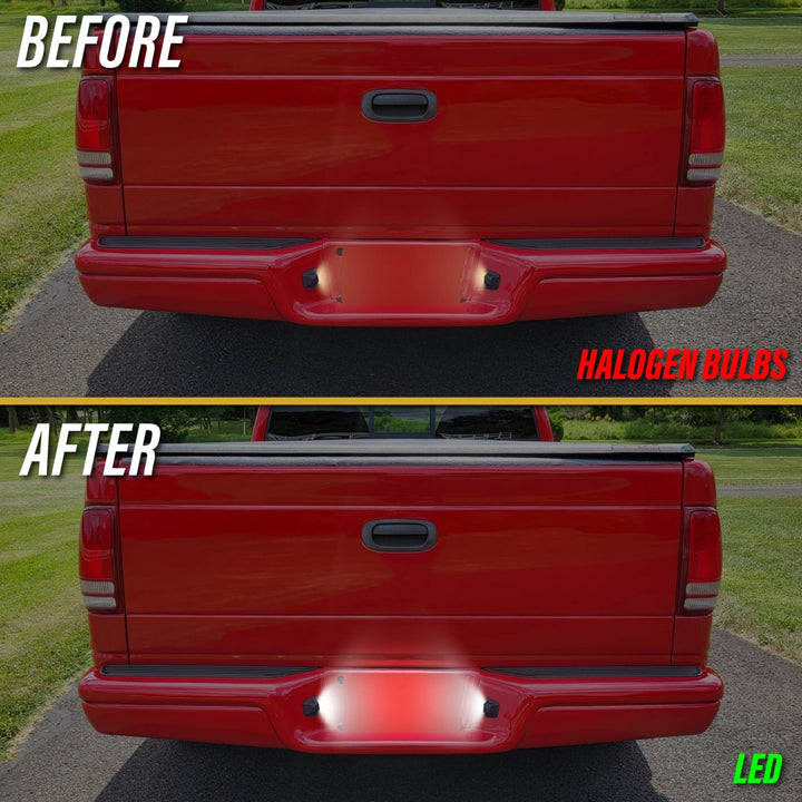 1997 - 2011 Dodge Dakota White LED Rear License Plate Lights