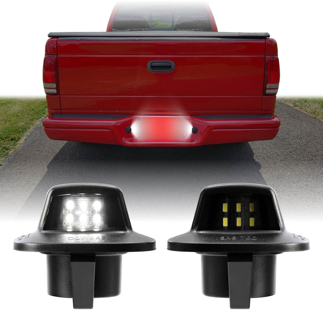 1997 - 2011 Dodge Dakota White LED Rear License Plate Lights