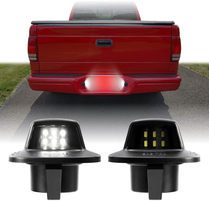1997 - 2011 Dodge Dakota White LED Rear License Plate Lights