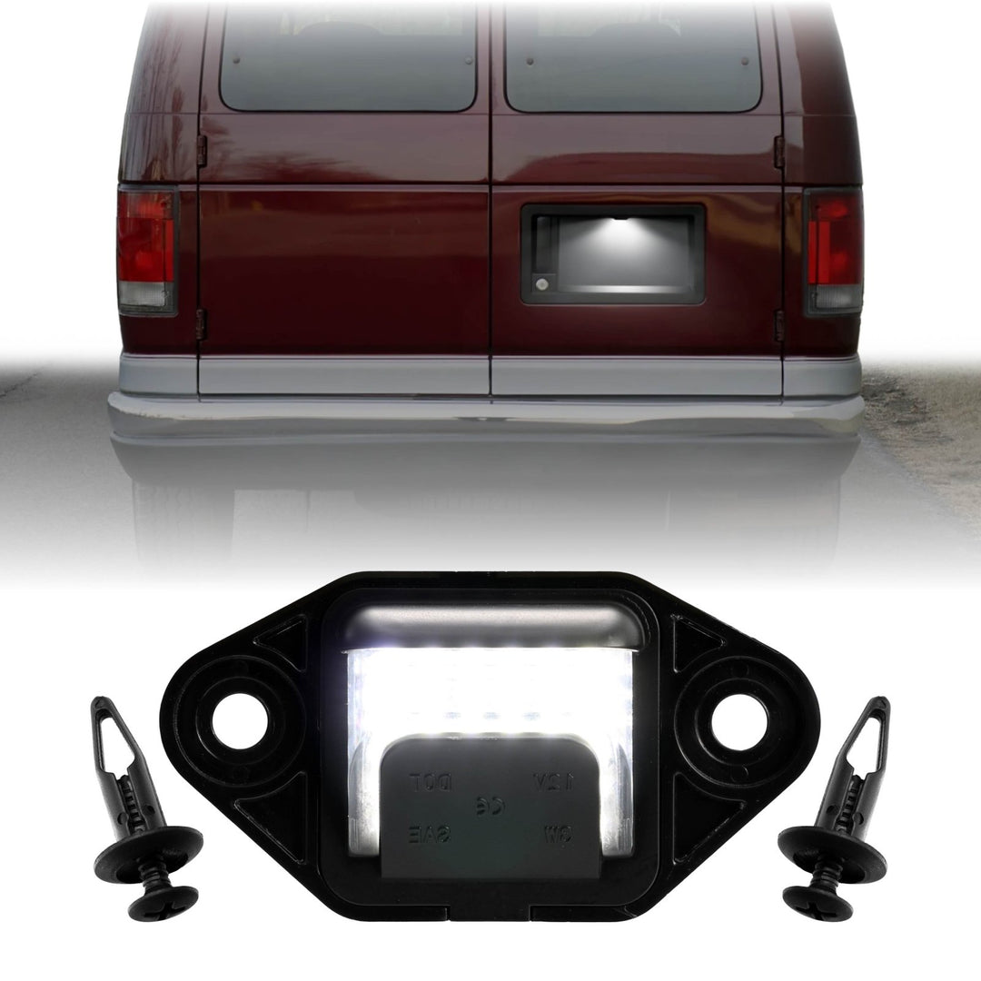 1992 - 2018 Ford Econoline Super Duty Full Size Van White LED Rear License Plate Lights