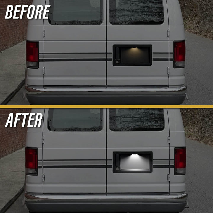 1992 - 2018 Ford Econoline Super Duty Full Size Van White LED Rear License Plate Lights