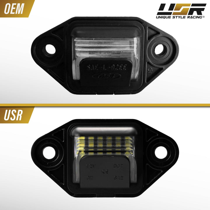 1992 - 2018 Ford Econoline Super Duty Full Size Van White LED Rear License Plate Lights