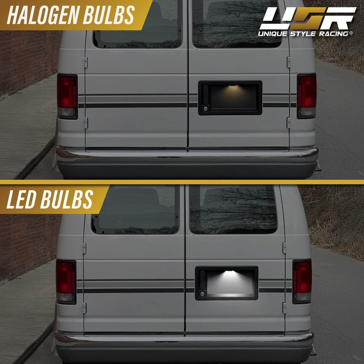 1992 - 2018 Ford Econoline Super Duty Full Size Van White LED Rear License Plate Lights
