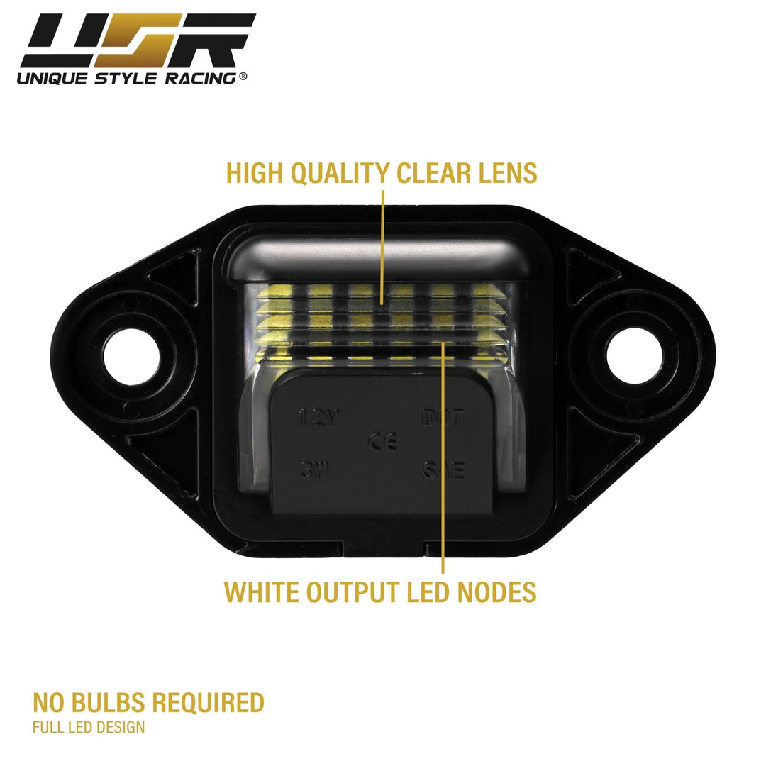 1992 - 2018 Ford Econoline Super Duty Full Size Van White LED Rear License Plate Lights