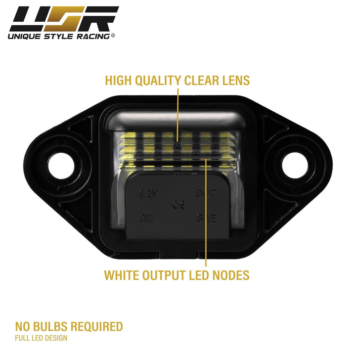 1992 - 2018 Ford Econoline Super Duty Full Size Van White LED Rear License Plate Lights